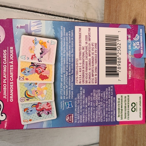 MY LITTLE PONY jumbo playing cards 54 cards NIB - Picture 5 of 5